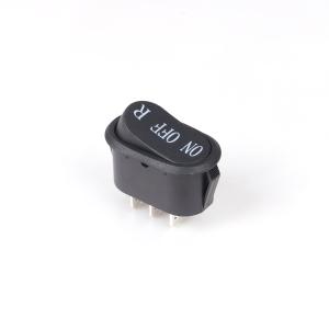China Long Lifespan Black Oval Rocker Switch On Off On Three Pins Two Position factory