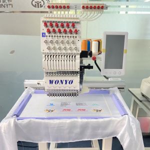 Hot Sale Wonyo Single Head Computerized Jacket Embroidery Machine on Fabrics and