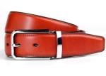 Men 'S Genuine Leather Dress Belt With Bevel Edge Stitching 1.3” Wide