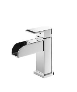 China Bathroom Sink Faucet Deck Mount Single Lever Waterfall Basin Mixer Tap LED Single Hole Chrome factory