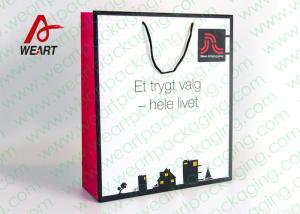 China CMYK Printing Black PP Handle Art Paper Bags With LOGO Matte Lamiantion factory