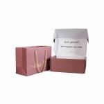 Matte Laminated Pink Shopping Printed Paper Gift Bags Custom Logo With Ribbon