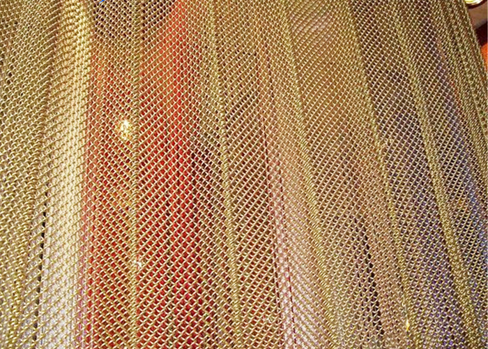 Customized Colored Metallic Curtain / Chain Mesh Curtain Indoor Decoration