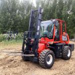 Four Wheel Drive Small Rough Terrain Forklift Multifunction Diesel 3500kg