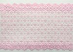Fashion Pink Floral Embroidered Lace Trim With Chemical Poly Milk Silk For Women