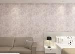 Removable PVC Country Bedroom Wallpaper / Household Pink Floral Wallpaper