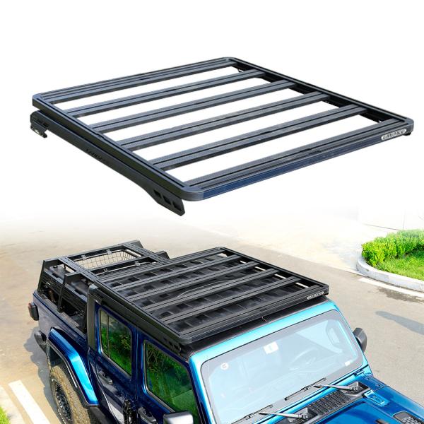 AL6063-T6 Aluminum Alloy Roof Rack for Jeep Wrangler JT Black Universal Roof