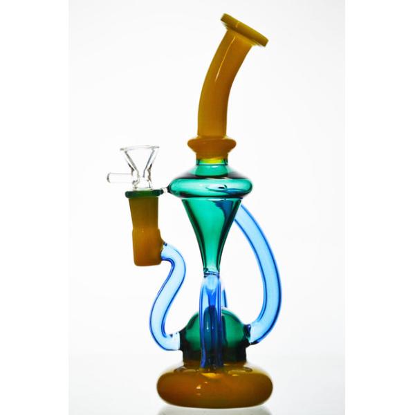 MultiColor Glass Recycler Bong 5mm Dab Rig Glass Water Pipe Glass Bubbler