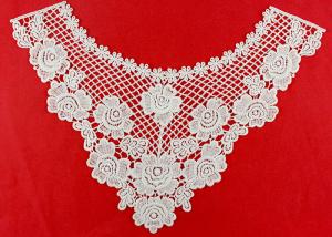 China Floral Guipure Lace Appliques For Clothing / Emrbroidered Water Soluble Lace Applique Patches factory