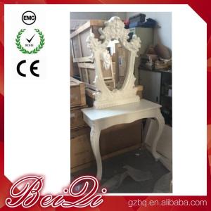 China Princess Salon Mirror for Barber Shop Furnture Wood Mirror Table Luxury factory