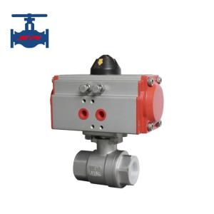 China Stainless Steel CF8 CF8M Pneumatic Valve 2PC Screw Type Ball Valve factory