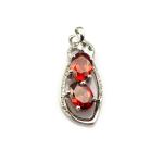 Sterling Silver Jewelry 6x8mm Green Cubic Zircon Pendant(PSJ0381)