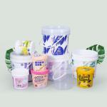 Sample Empty 5Litre 10Litre 20Liter Food Grade Safe Paint Popcorn Round Plastic