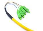 G657A1 SC / APC Pigtail Simplex , Yellow 4 Core Single Mode Fiber Optic Cable