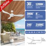 RPM Natural Wind Black Plastic Ceiling Fan 52'' For Indoor Outdoor