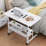 Desktop Color Black Wooden Grain Manual Elevating Desk for Home Office Workshop