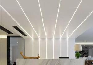 China LED Plasterboard Profile For Ceiling Light Bar Lighting Black Strips Channel Recessed Drywall Plaster Gypsum factory
