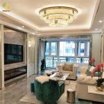 K9 Nordic Luxury Crystal Led Ceiling Light Self contained two color light strip