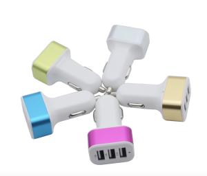 China Shenzhen factory supply Aluminium frame 3 USB car charger phone tablet chargers factory