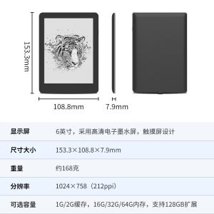 6 Inch Color Epaper Display With PCB 1024x758 TYPE-C Interface ANDROID 8.1