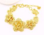 costume jewelry charm bracelet, gold color 24k gold bracelet, rose copper alloy
