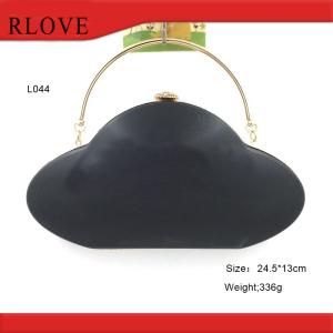 China Clutch bag hardware accessories gold metal frame with plastic box factory