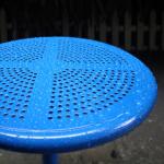 Outdoor Metal Steel Round Table And Stool , Steel Picnic Table With Four Stools