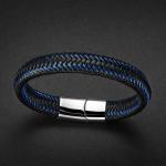 Braided Leather Bracelets For Men,Leather Bracelets Fashion Magnetic Clasp 7.5-8