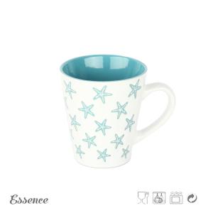 China Ceramic Promotional Coffee Mugs With Logo Hand Painted Minimalism 390ml factory