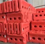 2M PE T Shape Red Yellow Water Filled Plastic Road Traffic Barrier For Road