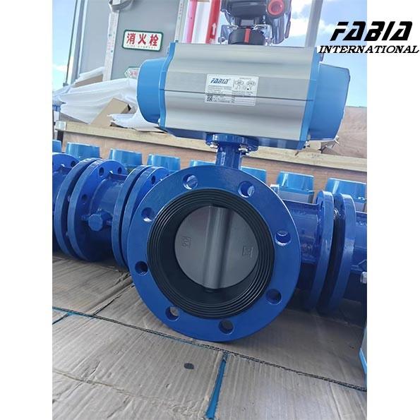 Pneumatic Carbon Steel Flanged Butterfly Valve Low Maintenance For Pulp And