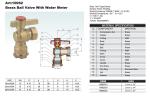 BSP or NPT Brass Ball Valve with water meter 10059 10060 10061 10062 in 30Bar