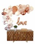Love Shape Balloon Party Decorations , Rose Gold Balloon Arch Decorations
