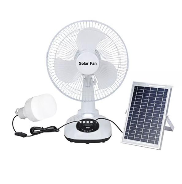 Portable Solar Outdoor Electric Fan For Camping Charging Table Power Bank 12