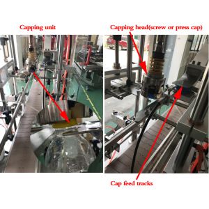 Big Diameter Caps Capping Machine With Cap Feeder