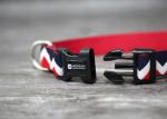 Adjustable 0.8 Inch 2 Inch Nylon Dog Collar Supplies Elastic Woven Black And Red