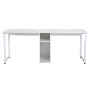 China 68.35lbs Weight Home Office Computer Table White Two Person Desk factory