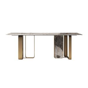 China Minimalist Slate Marble Top Rectangular Dining Table Custom High End Modern Furniture factory