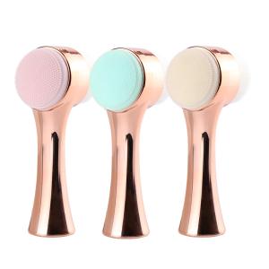 China Double Surface Manual Facial Cleansing Brush Soft Synthetic Hair Silicone factory