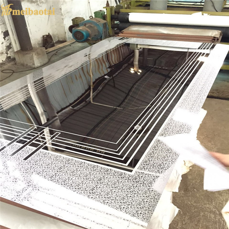 Etched Mirror Stainless Steel Sheet Decorative Elevator Door And Cabinet