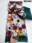 Fashion 3D flowers lace with sequins african lace fabric embroidery fabric for