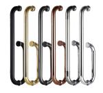 Hotel Round Tube Shower Door Glass Handle Seven And L Shaped High Strength