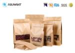 Snack Flexible Zipper 150mic Square Bottom Kraft Paper Pouch