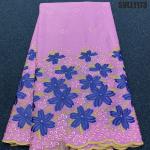 Newest 100% cotton fabric with stones embroidered handmade swiss voile lace soft