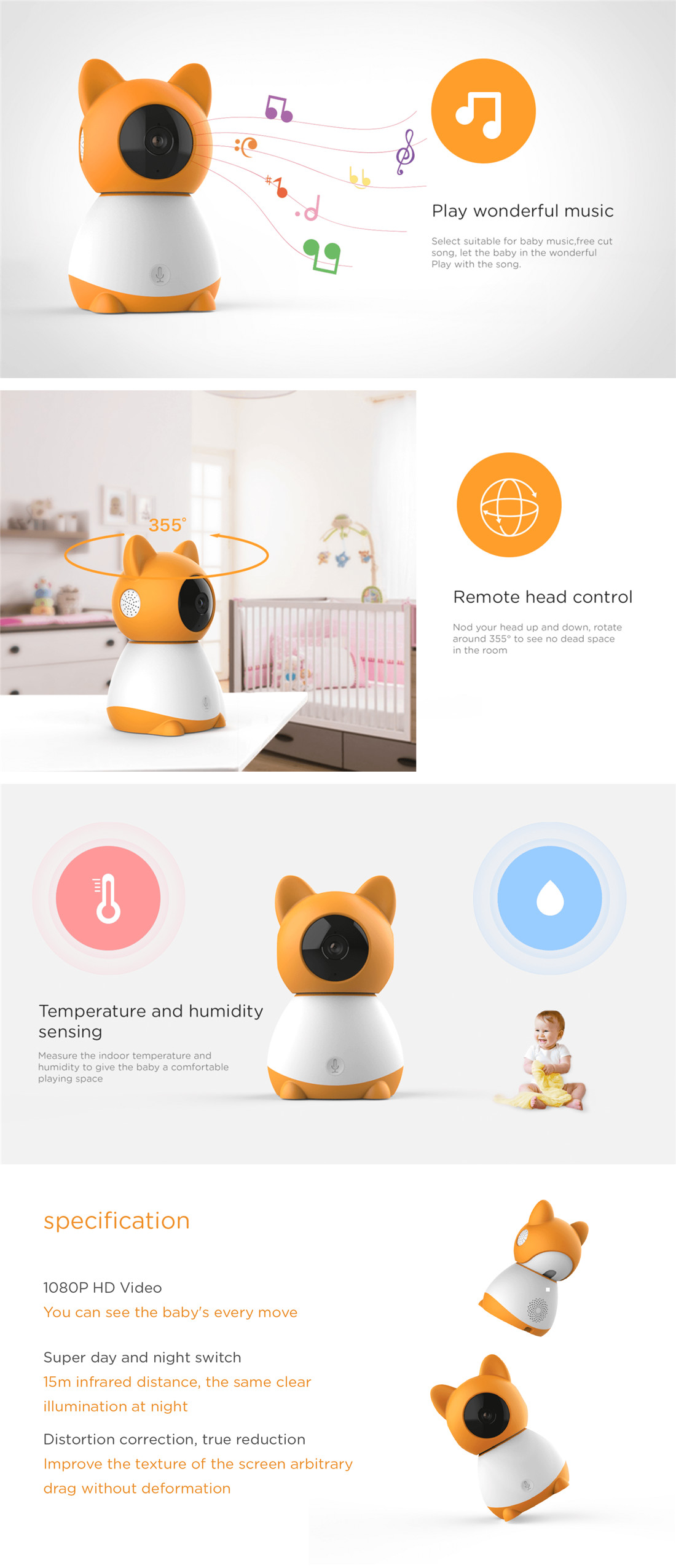 Smart Home Camera Baby Monitor 1080P(Speed 9S)