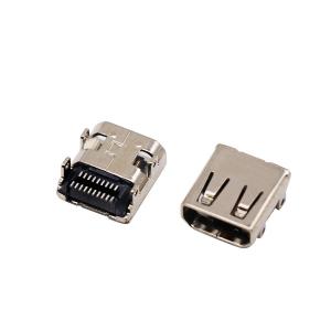 China Gold Plated Micro HDMI Cable Connectors 19 pin DIP+SMT d type female connector factory