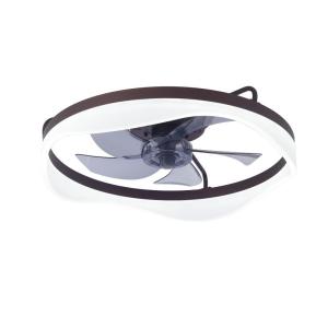 China Modern LED Ceiling Fan Lamp for Bedroom with Mute Frequency Conversion 110V-220V Japanese American Regulations Iron Wood Body factory