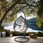 Metal Customized Color Backyard Wicker Swing Chair for Outdoor Activity Summer