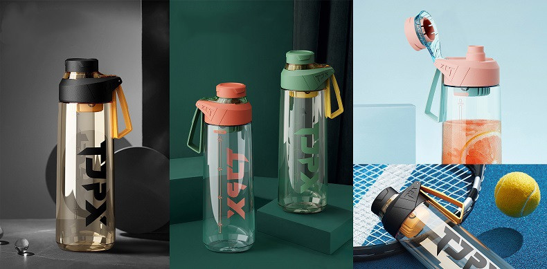 20oz Basketball Plastic Sport Bottles Non Toxic Tritan With Flip Top Lid