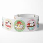 ECO Friendly Hot Glue 0.08mm Cartoon Custom Sticker Labels ISO9001